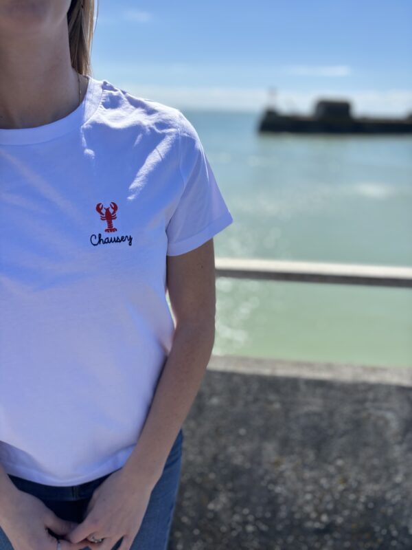T-shirt femme brodé homard